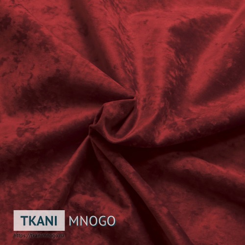 Фото ткани велюра “184-25” (однотонный красный)