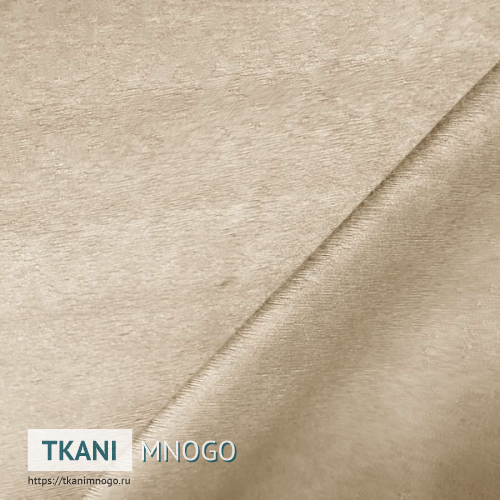 Фото ткани велюра “Лаура плейн 2” (однотонный бежевый)